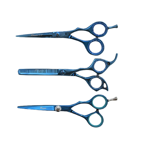 Kit com 3 tesouras Roger Blue 